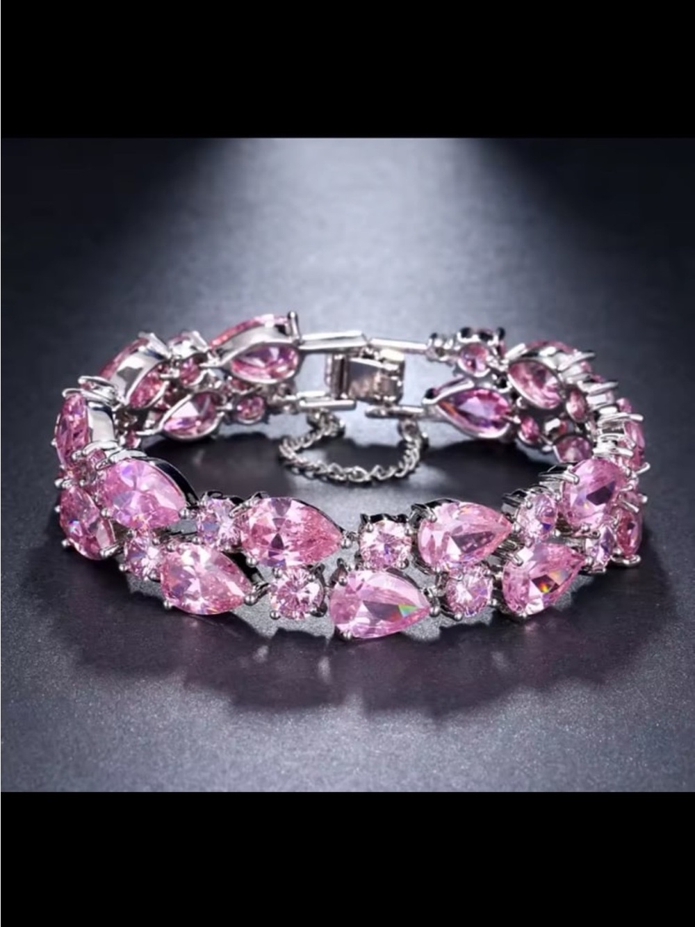 Gorgeous amethyst swarovski elements teardrop crystals bracelet